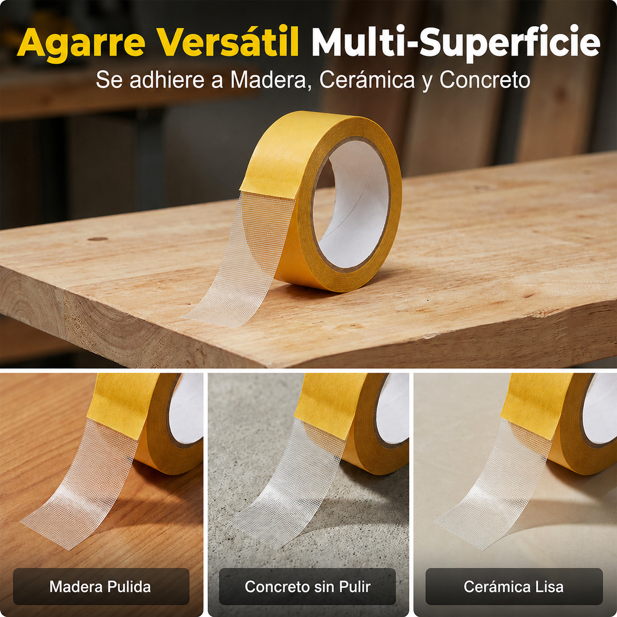 GripTech® Cinta Doble Cara Ultra Resistente 💪📏 5CM de Ancho, Máxima Calidad