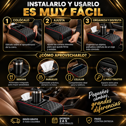 OrderCar® Organizador de Consola 🚗 — todo en su lugar, siempre a la mano