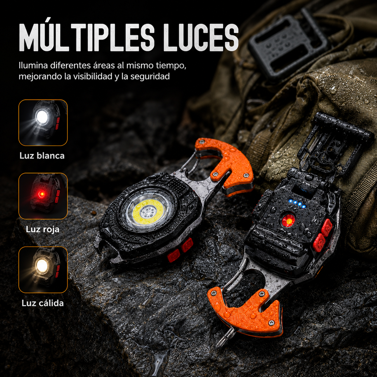 SparkGear® Llavero 8 en 1 - Todo lo que Necesitas en tu Bolsillo🔦
