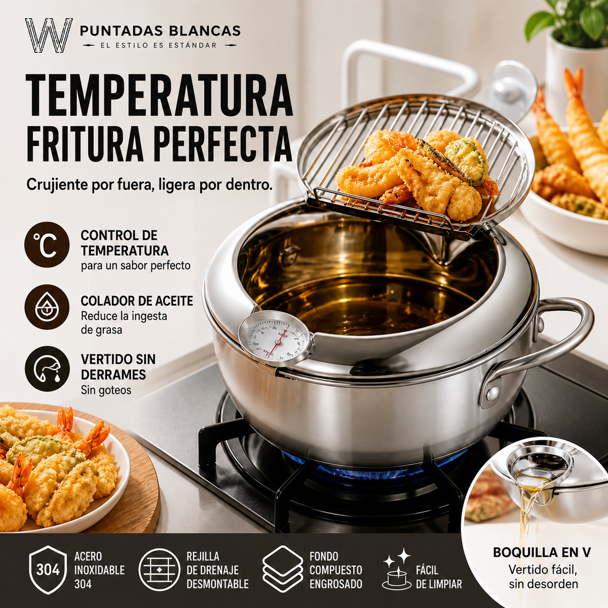 ChefPro® Olla Freidora Antiderrames 🍳 — vierte el aceite sin ensuciar la cocina