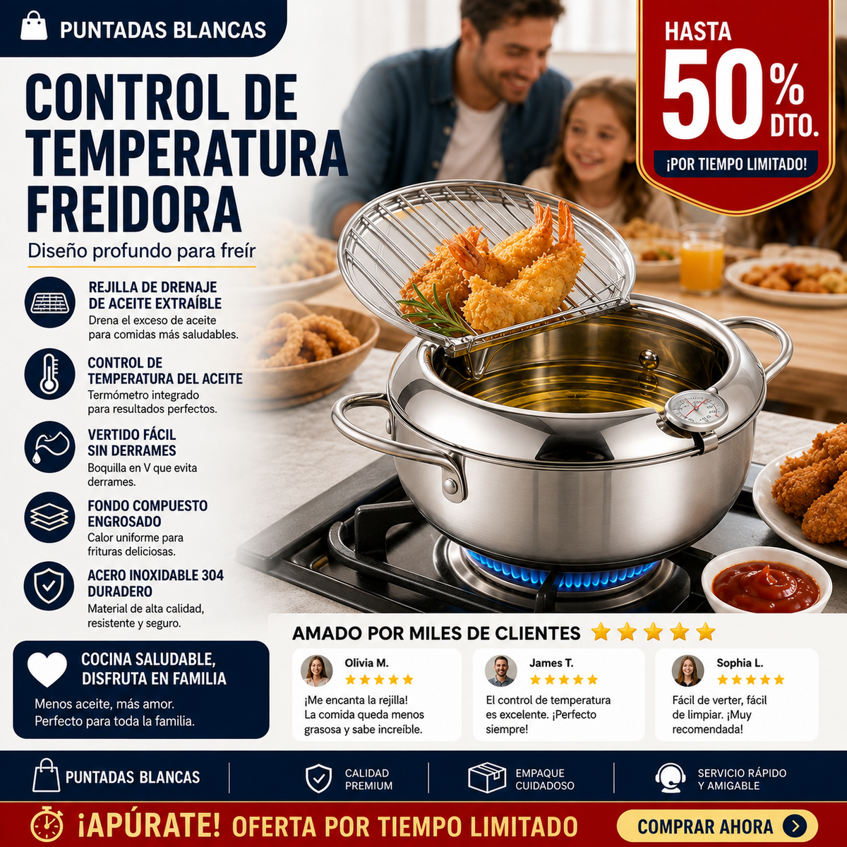 ChefPro® Olla Freidora Antiderrames 🍳 — vierte el aceite sin ensuciar la cocina