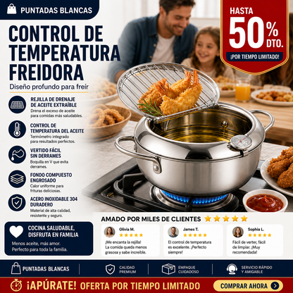 ChefPro® Olla Freidora Antiderrames 🍳 — vierte el aceite sin ensuciar la cocina