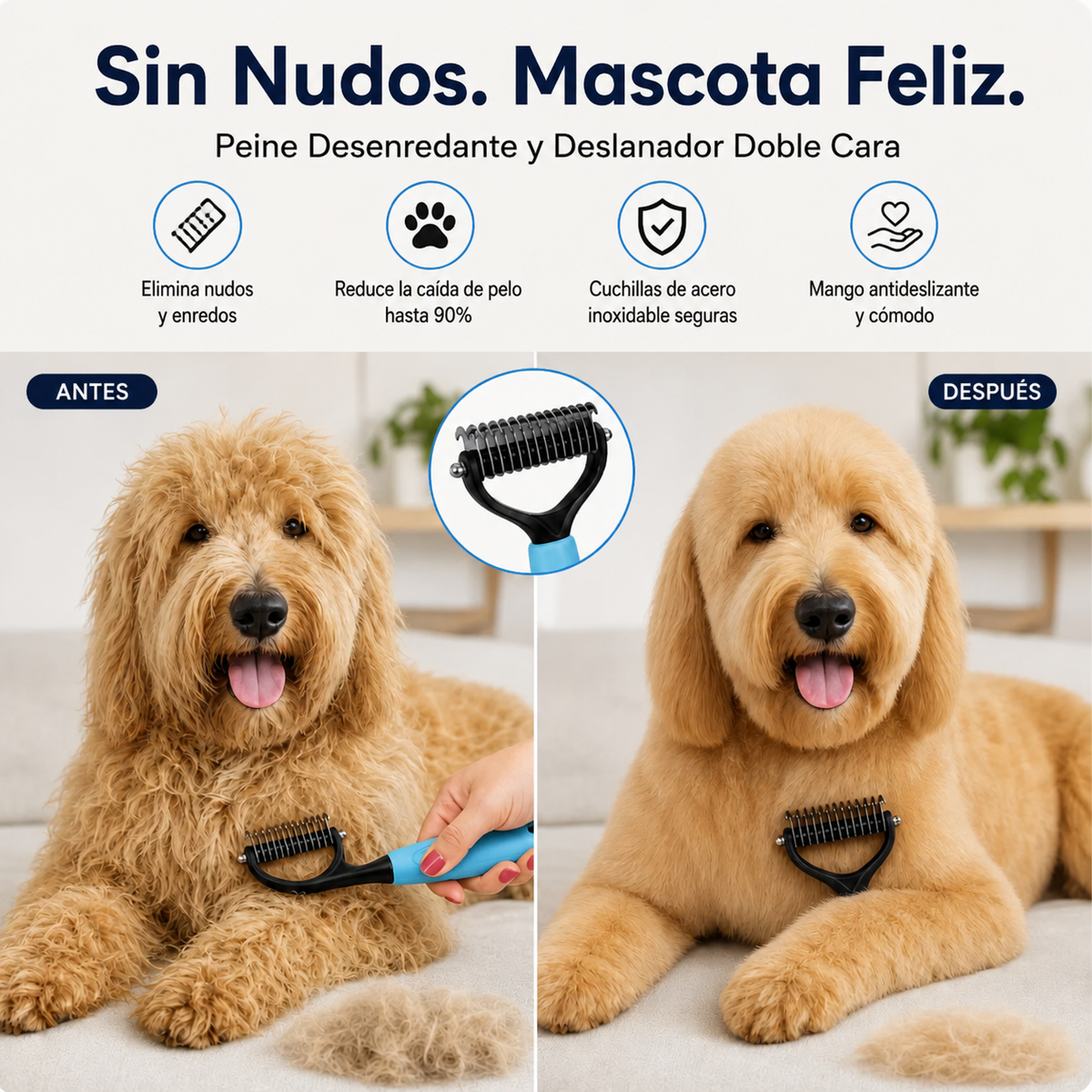 Peine de doble cara - para el cuidado de tu mascotas 🐶