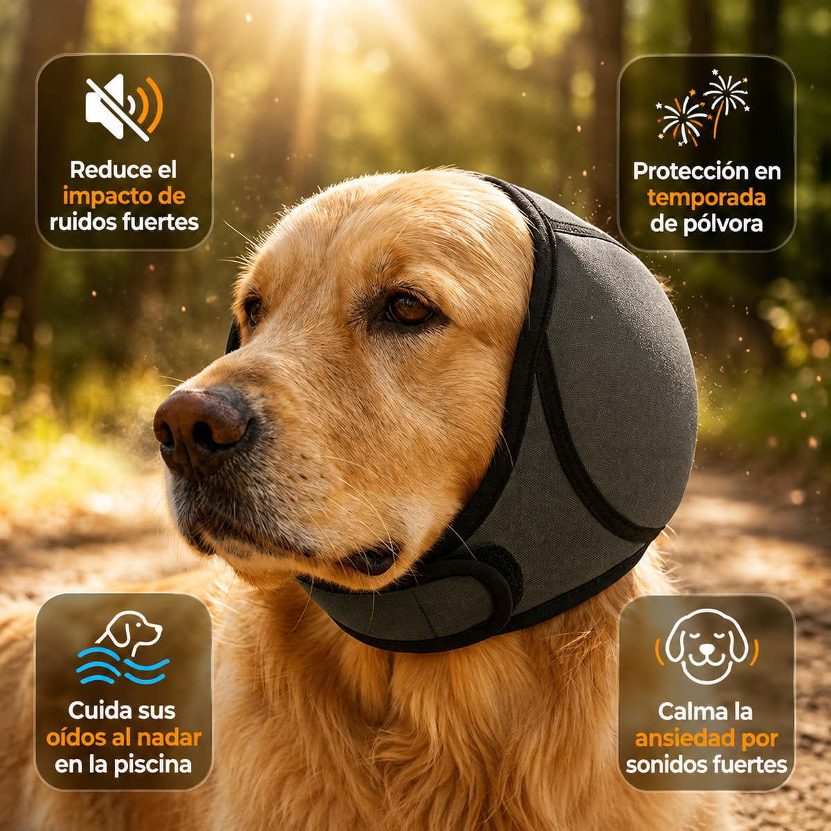 Protector Auditivo Antirruido e Impermeable para Perros 🐾
