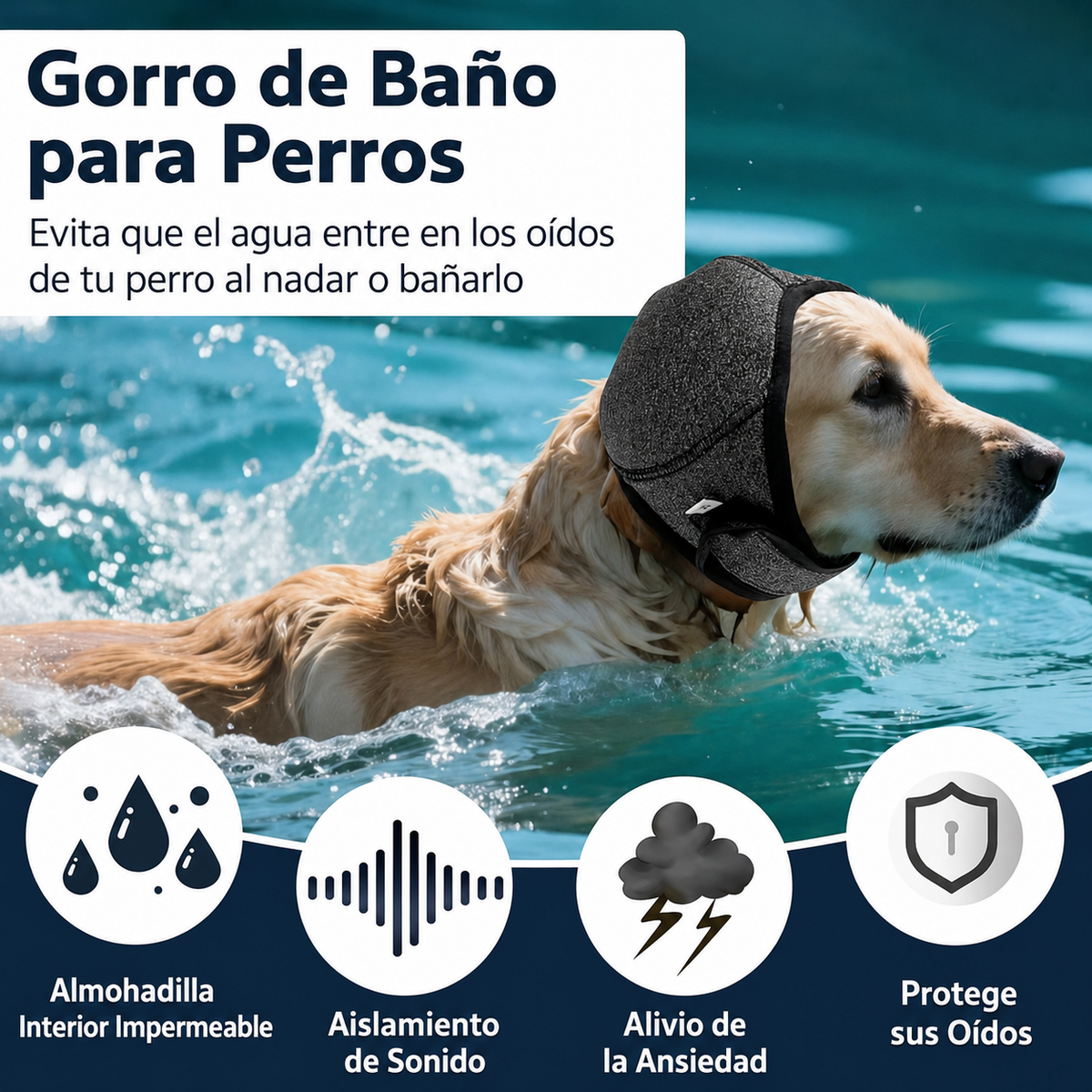 Protector Auditivo Antirruido e Impermeable para Perros 🐾