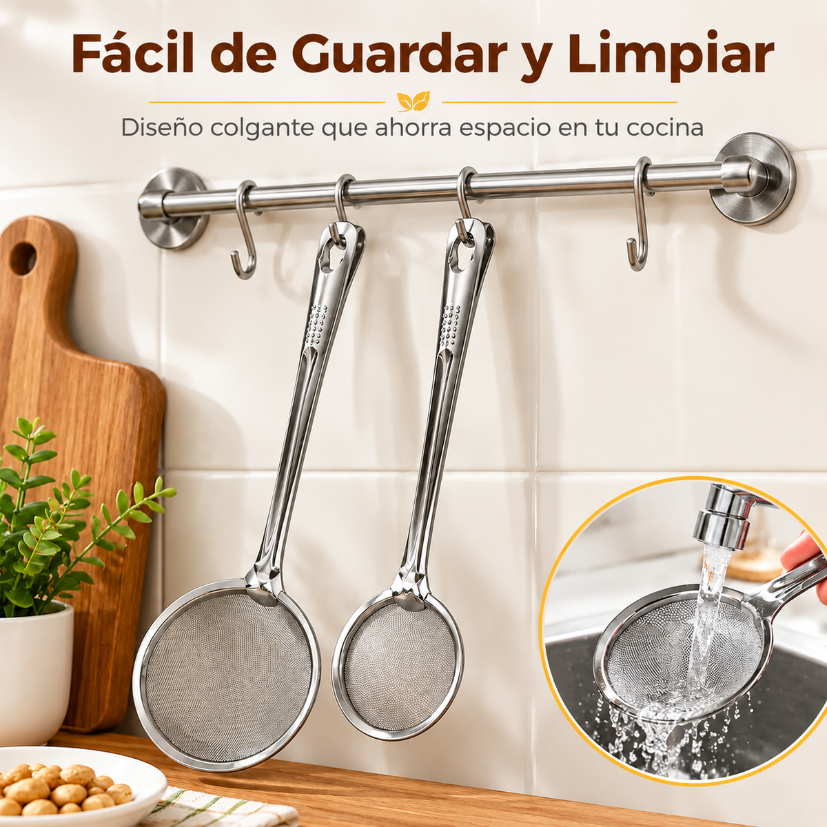 FryTongs® Pinzas con Colador 🍗 — saca y escurre el aceite en un solo paso