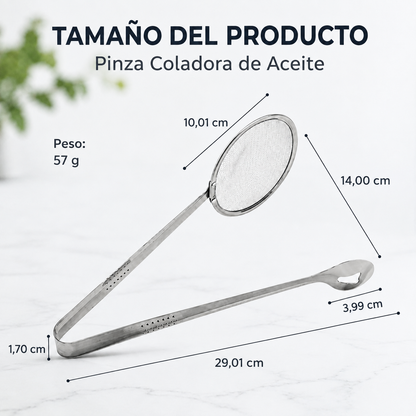 FryTongs® Pinzas con Colador 🍗 — saca y escurre el aceite en un solo paso