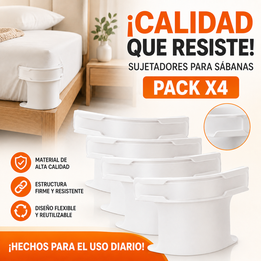 FijaSábana® Sujetador Esquinero 🛏️ — dile adiós a las sábanas que se salen